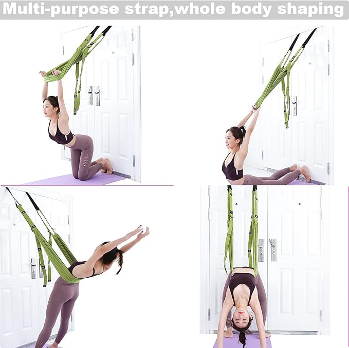 Tchrules Leg Stretcher Strap, Backbend Training Belt with Door Anchor, Flexibility Trainer Stretching Equipment Assist Stretch Strap for Fitness Gymnastics Dance Aerial Yoga Ballet