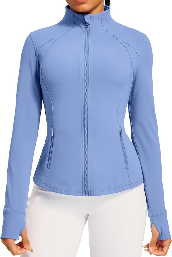 IUGA Women's Workout Jackets BBL Running Athletic Jackets Lightweight Full Zip Up Slim Fit for Women with Thumb Holes