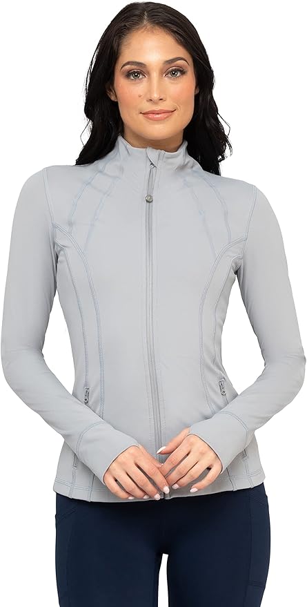 90 Degree By Reflex Full Zip Running Track Jacket Lightweight Athletic Slim Fit Jacket with Thumbholes