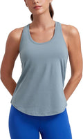 CRZ YOGA Pima Cotton Racerback Tank Tops for Women - Workout Athletic Casual Soft Scoop Neck Sleeveless Shirts
