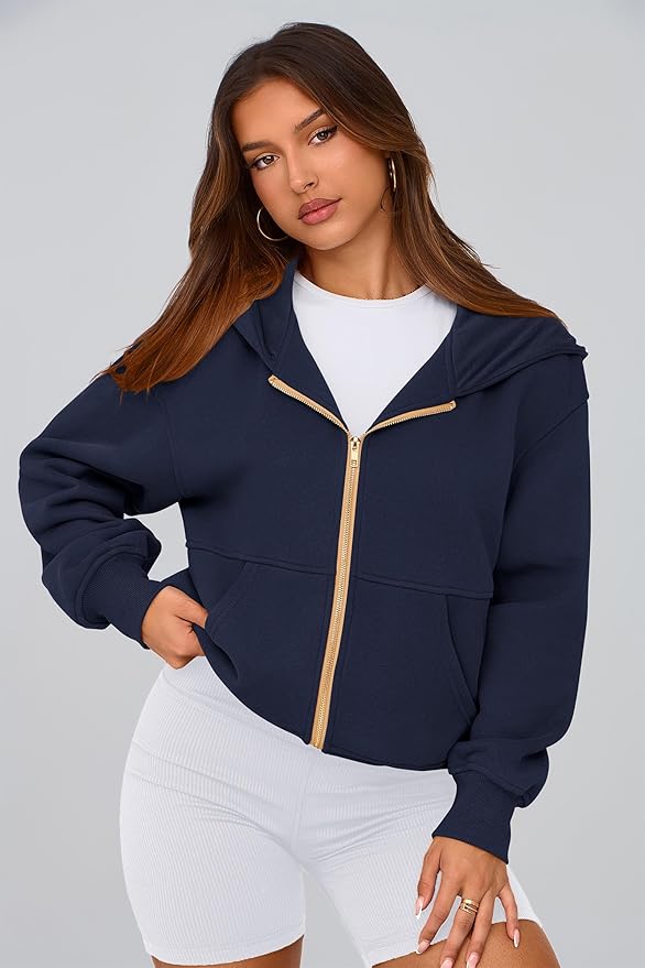 PRETTYGARDEN Hoodies for Women Sweatshirt Zip Up Hoodie Fall Fashion 2026 Trendy Long Sleeve Jackets Winter Clothing Outfits