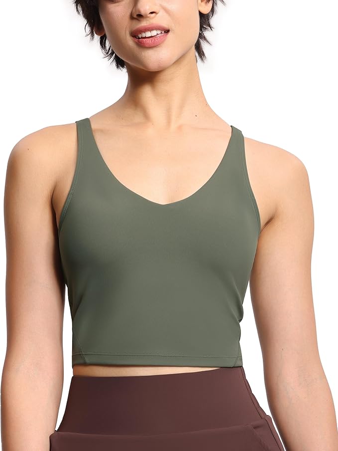 THE GYM PEOPLE Womens' Sports Bra Longline Wirefree Padded with Medium Support