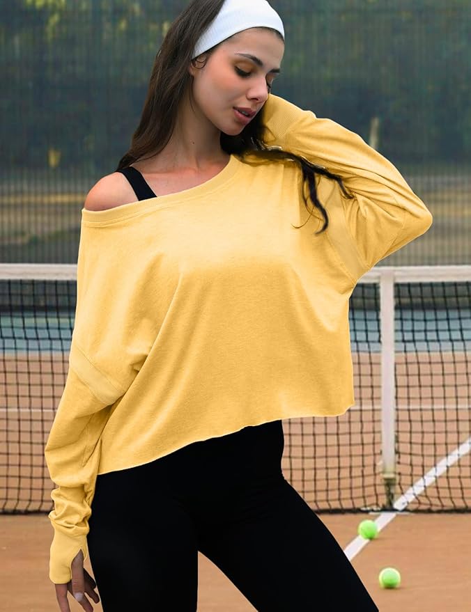 UNIANKIYA Open Back Workout Tops for Women Long Sleeve Cropped Athletic Clothes Gym Running Yoga Low Impact Sports T Shirts