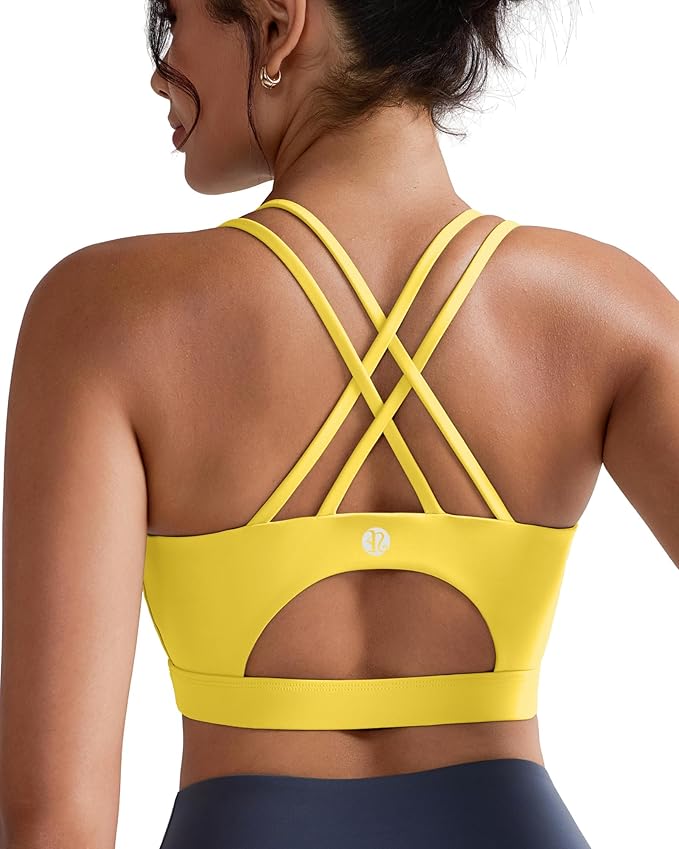 RUNNING GIRL Sports Bras for Women,Padded Sports Bra Tank Top Sexy Crisscross Back High Impact Longline Workout Yoga Bra