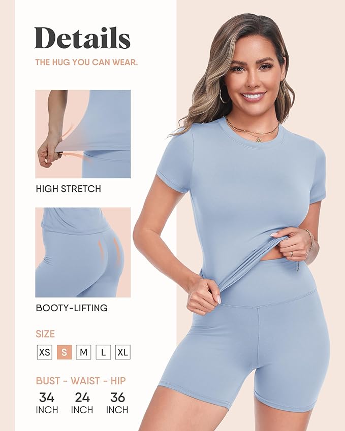 ZOOSIXX Two Piece Workout Sets for Women - Summer Outfits 2 Piece Short Gym Sets Casual Lounge Vacation Matching Clothing