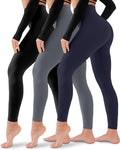 3 Pack Leggings for Women-No See-Through High Waisted Tummy Control Yoga Pants Workout Running Legging