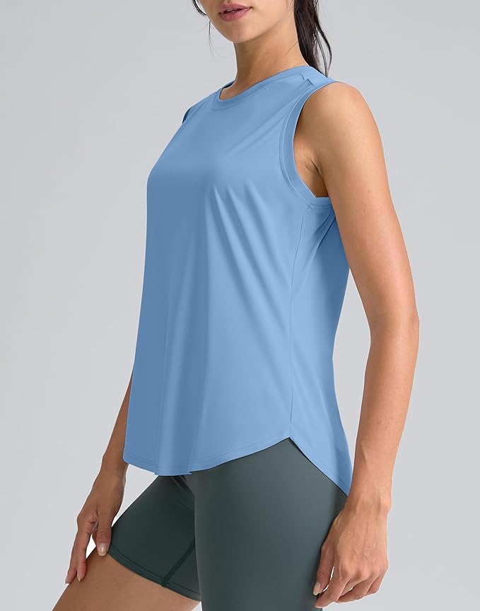 SANTINY Women's Sleeveless Workout Tops Breathable Lightweight Active Tennis Yoga Shirts Athletic Running Tank Tops for Women