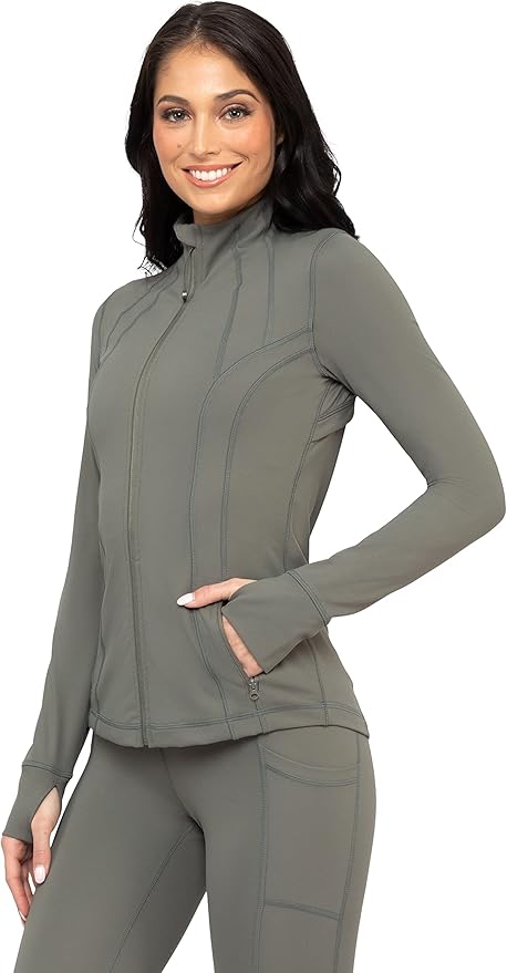 90 Degree By Reflex Full Zip Running Track Jacket Lightweight Athletic Slim Fit Jacket with Thumbholes