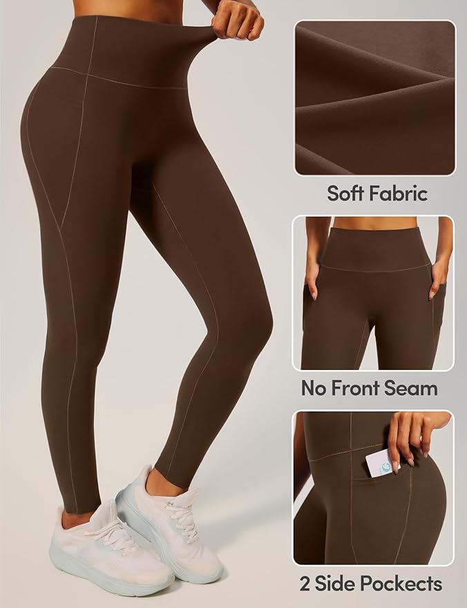 IUGA Invisible Scrunch Butt Lifting Leggings for Women No Front Seam Workout Leggings with Pockets Tummy Control Yoga Pants