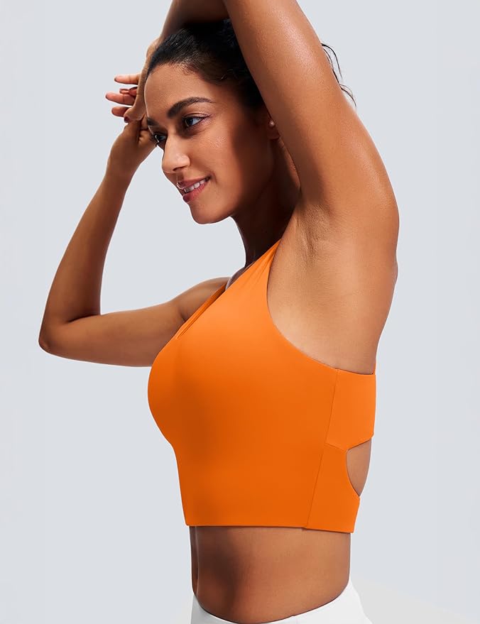 Sports Bras for Women Criss-Cross Back Padded Workout Tank Tops Medium Support Crop Tops for Women