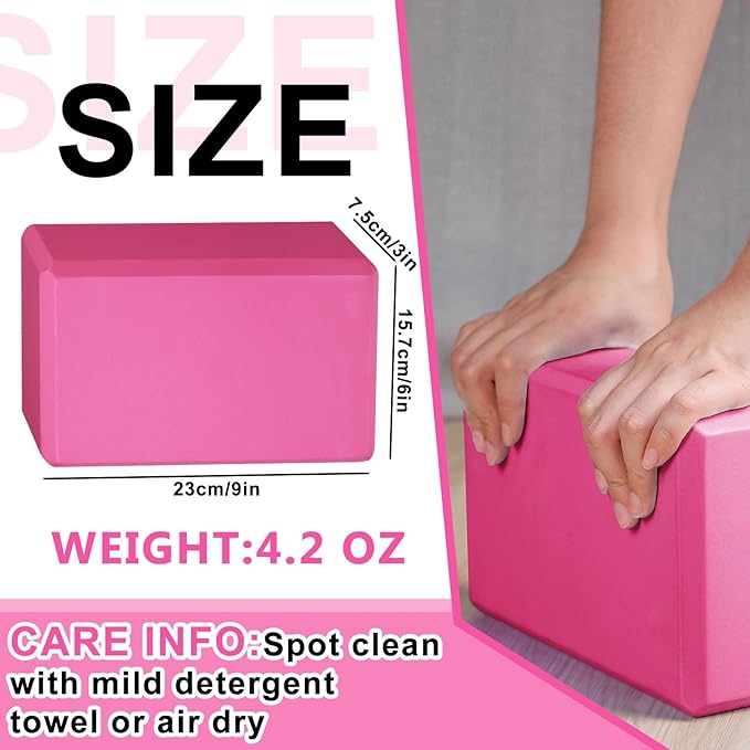 Honoson 20 Pcs Yoga Blocks Bulk 9''x6''x3'' High Density EVA Foam Blocks for Exercise Pilates Meditation, Lightweight Non-slip Surface, Improve Strength Balance Flexibility