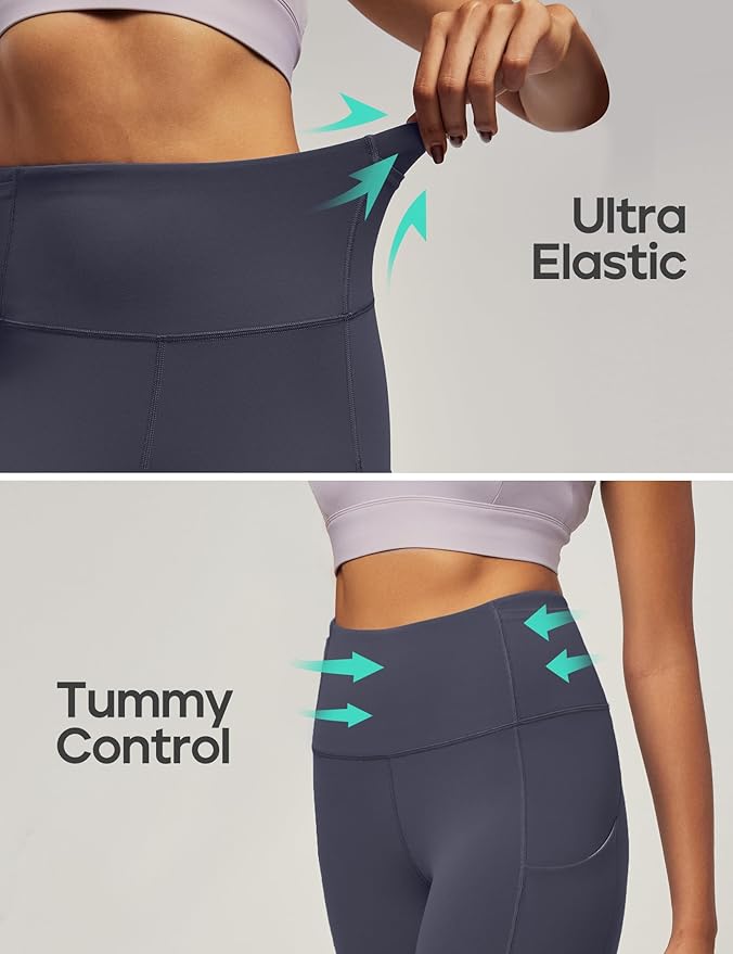 IUGA Leggings with Pockets for Women High Waisted Yoga Pants Women Tummy Control Workout Compression Running Leggings