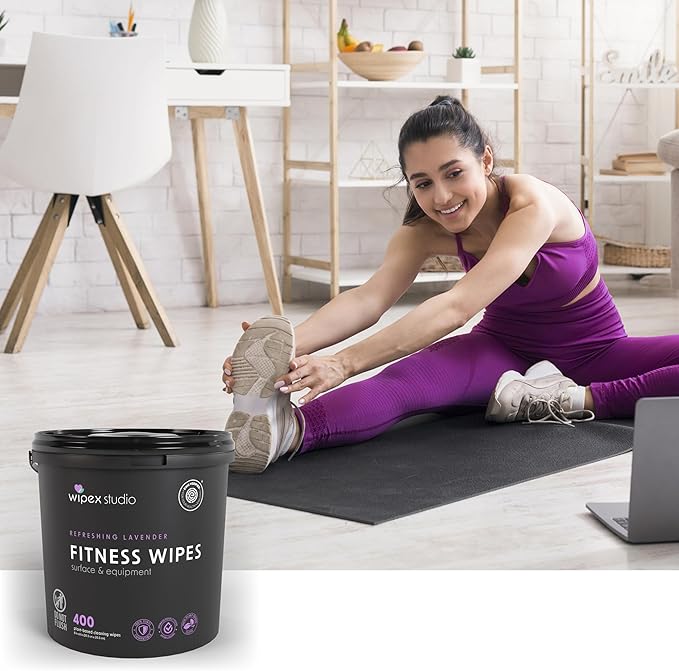 Wipex Gym Cleaning Wipes Bundle - Get 3 Buckets (1) Lavender, (1) Lemongrass Plant-Based Fitness Equipment Wipes and (1) Sanitizing BZK Bucket for Hands, Use at home or Gym, 400 Count (Pack of 3)