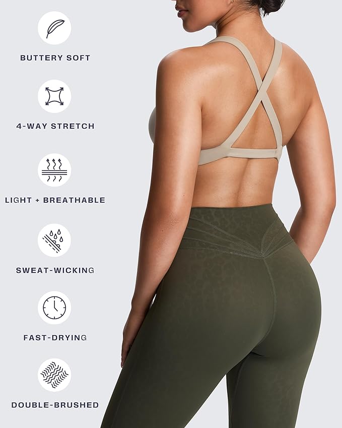 Aoxjox Women's Workout Sports Bras Fitness Satara Low Impact Bra Yoga Crop Tank