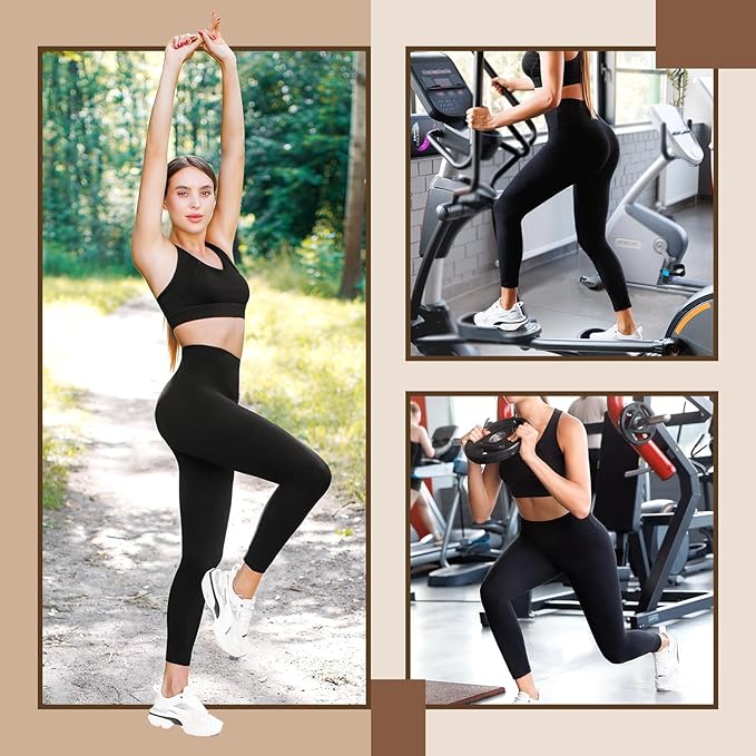 Leafigure High Waisted Leggings for Women- Soft No See-Through Yoga Pants for Gym Workout Running