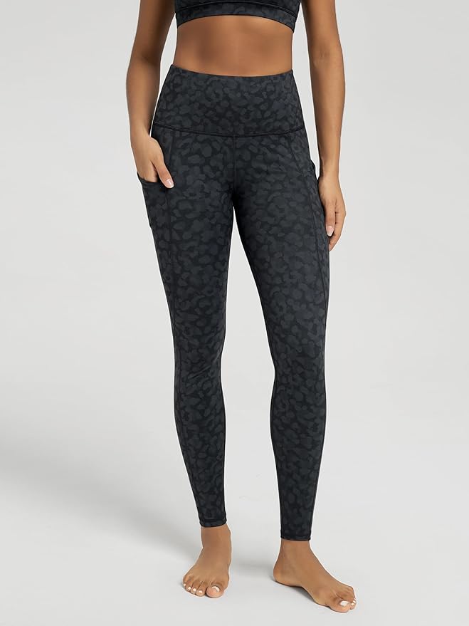 ODODOS Women's High Waisted Yoga Leggings with Pockets, Tummy Control Non See Through Workout Athletic Running Yoga Pants