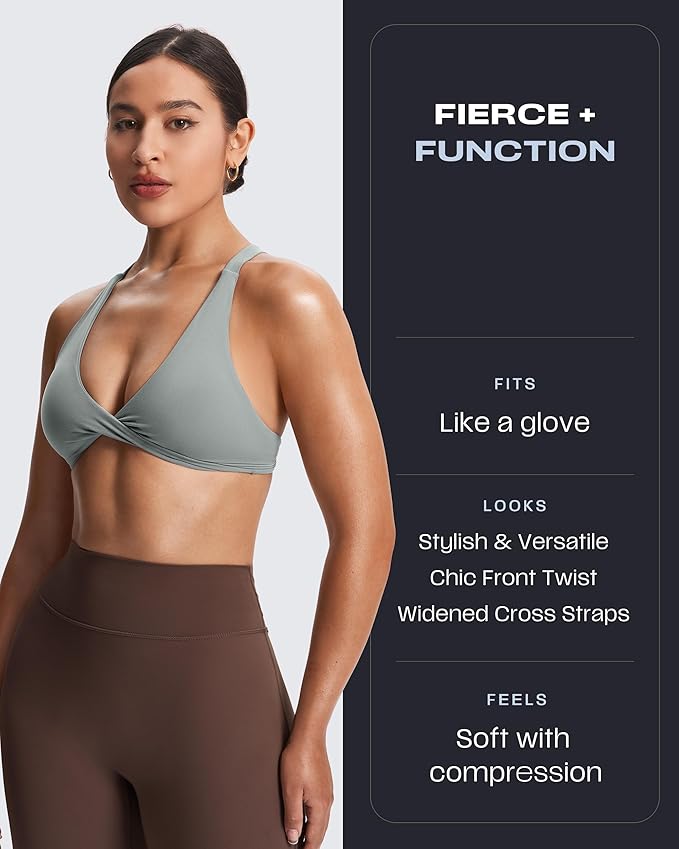 Aoxjox Women's Workout Sports Bras Fitness Satara Low Impact Bra Yoga Crop Tank