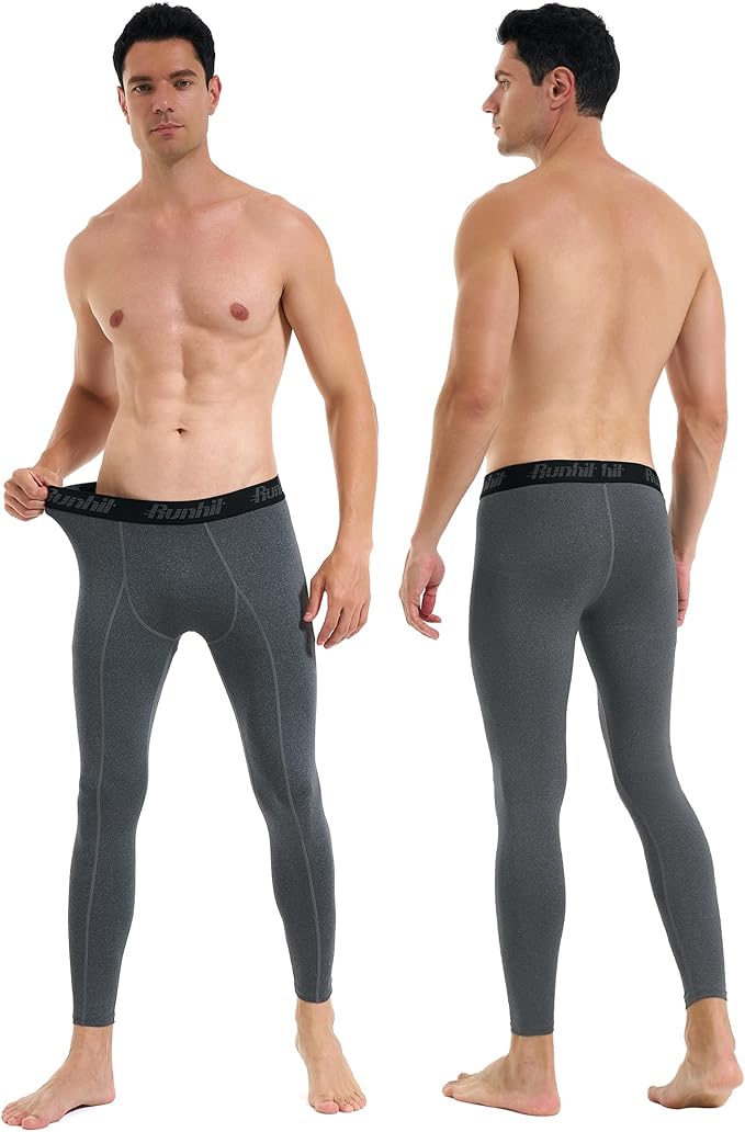 Runhit Men’s Compression Pants Running Tights Workout Leggings Athletic Base Layer Pants for Sports Yoga Basketball
