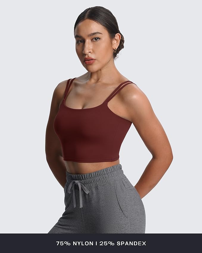Aoxjox Women's Workout Sports Bras Fitness Yoga Crop Tank Metamorph Twist Back Cami