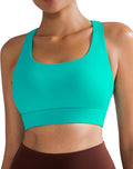 RUNNING GIRL High Impact Sports Bras for Women - Scoop Neck Strappy Sports Bra High Support Moulded Cup Workout Bra