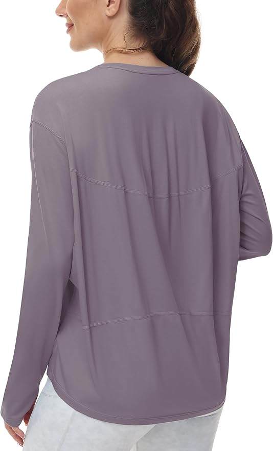 THE GYM PEOPLE Women's Long Sleeve Workout Shirts Back Loose Fit Running Tee Tops with Thumb Hole