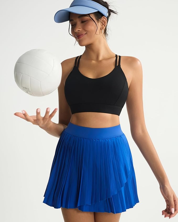 RUNNING GIRL Sports Bras for Women,Strappy Crisscross Back Padded Low Impact Running Sports Bra with Removable Cups
