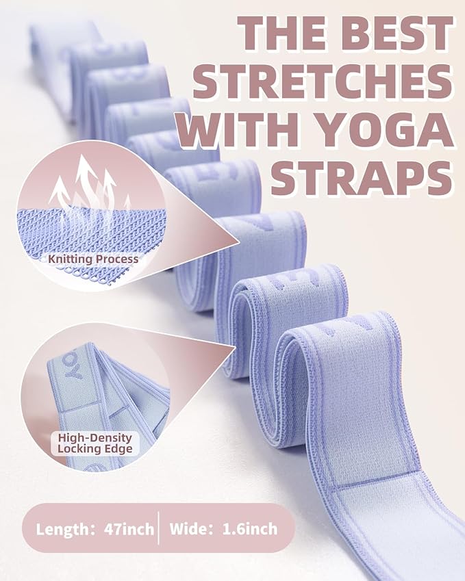 YOTTOY Yoga Strap and Resistance Bands-Exercise Elastic Bands for Working Out Women with 10 Loops-Perfect for Stretching and Physical Therapy