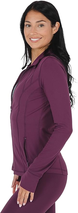 Yogalicious Womens Ultra Soft Lightweight Full Zip Yoga Jacket with Pockets