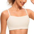 CRZ YOGA Butterluxe Womens Adjustable Spaghetti Thin Strap Sports Bra - Padded Wireless Square Neck Workout Yoga Clothes