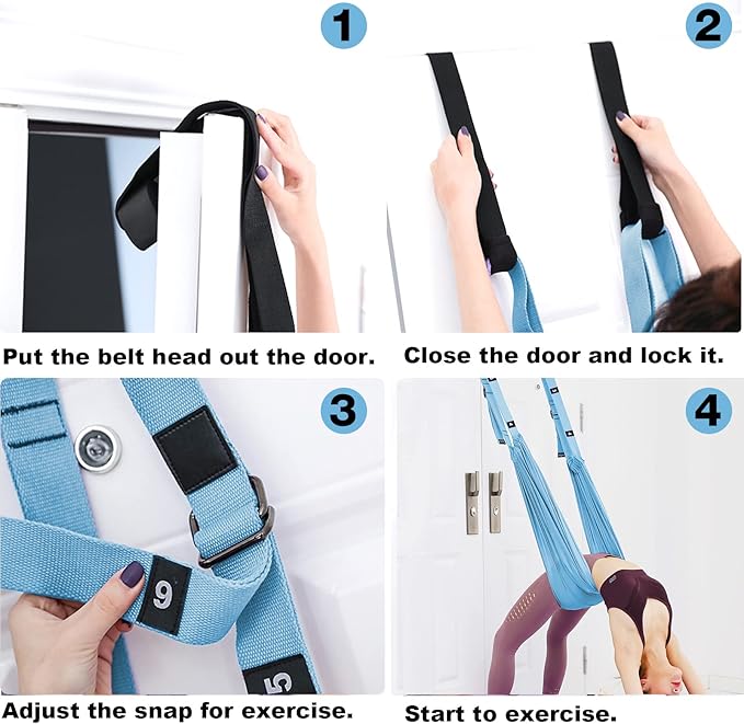 Tchrules Leg Stretcher Strap, Backbend Training Belt with Door Anchor, Flexibility Trainer Stretching Equipment Assist Stretch Strap for Fitness Gymnastics Dance Aerial Yoga Ballet