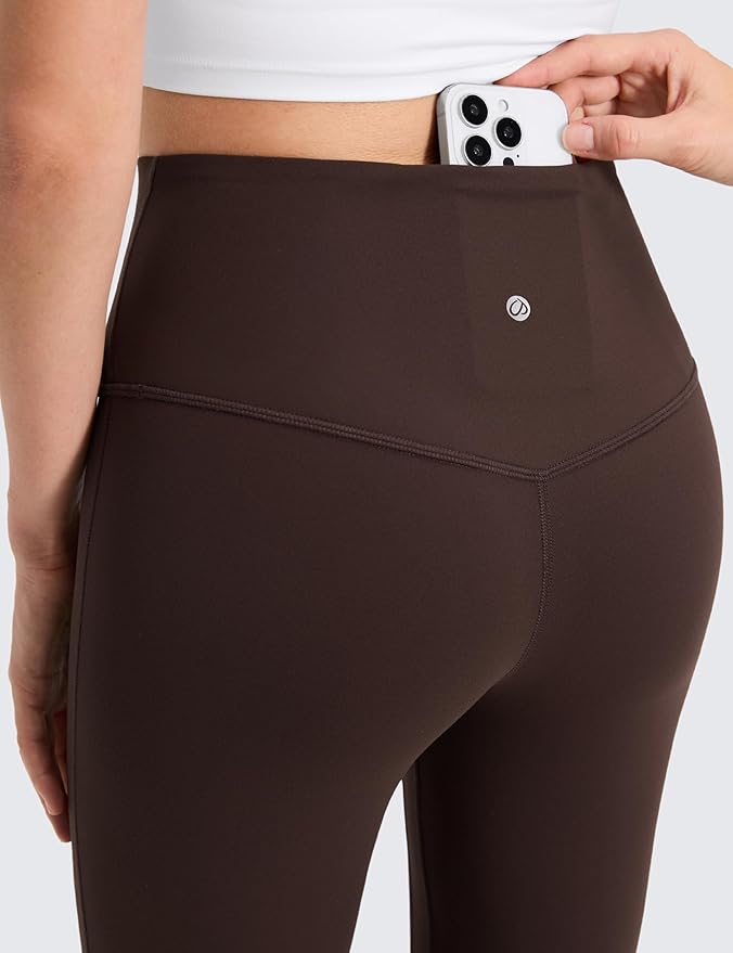 CRZ YOGA Butterluxe Mini Flared Leggings 30"/31.5"/33'' - High Waist Bootcut Casual Lounge Women Yoga Pants with Pocket