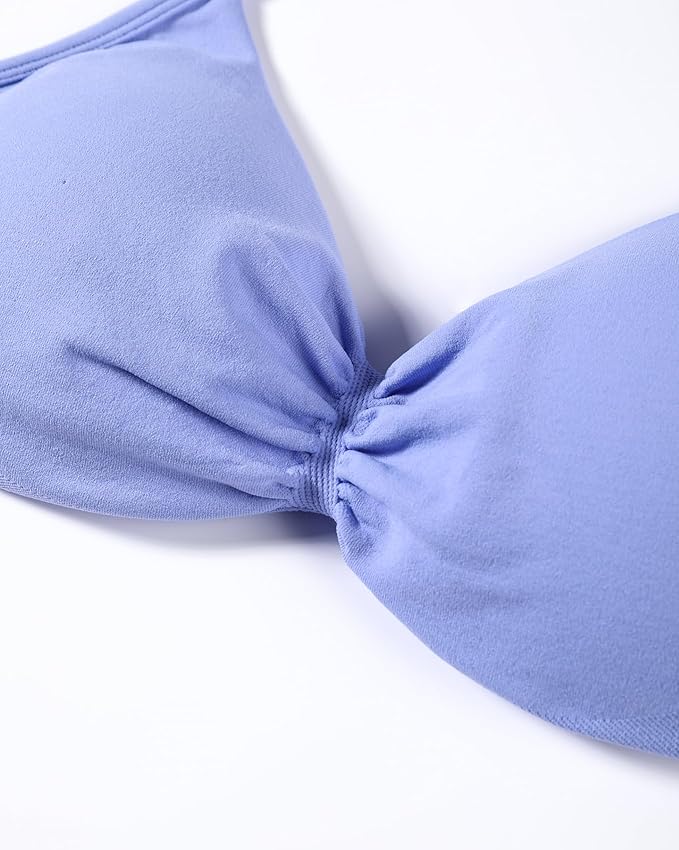 AUROLA Influence Strappy Bra Sports Bras for Women, Backless Padded Impact Strappy Bra Workout Gym Yoga with Removable Cups