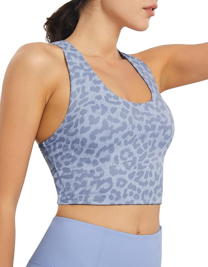 Sports Bras for Women Criss-Cross Back Padded Workout Tank Tops Medium Support Crop Tops for Women