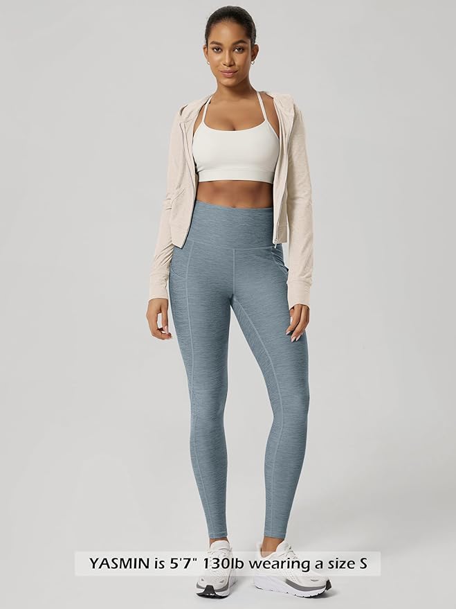 ODODOS Women's High Waisted Yoga Leggings with Pockets, Tummy Control Non See Through Workout Athletic Running Yoga Pants