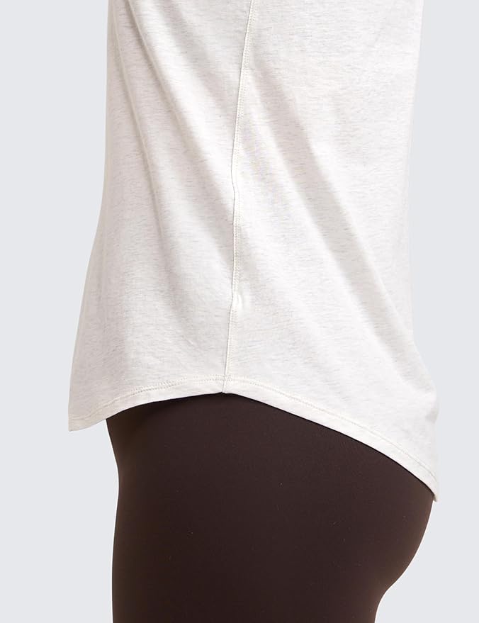 CRZ YOGA Pima Cotton Racerback Tank Tops for Women - Workout Athletic Casual Soft Scoop Neck Sleeveless Shirts