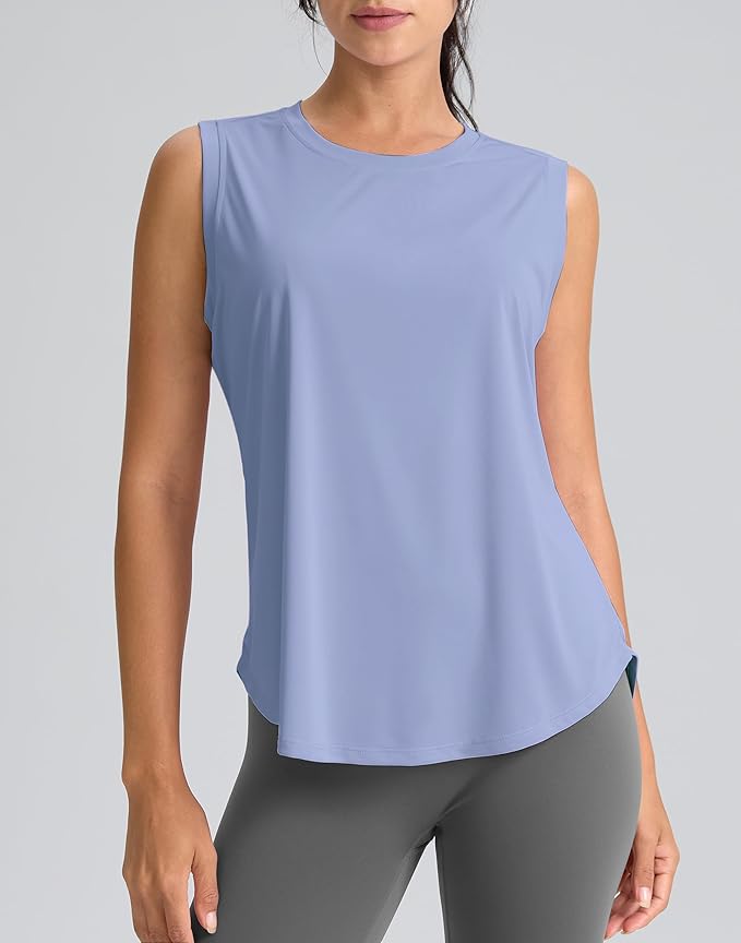 SANTINY Women's Sleeveless Workout Tops Breathable Lightweight Active Tennis Yoga Shirts Athletic Running Tank Tops for Women