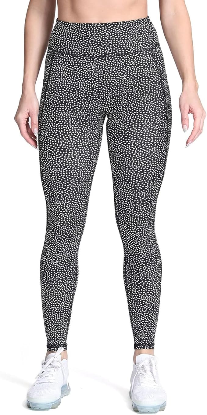 Aoxjox Women's Trinity High Waisted Yoga Pants with Pockets Cross-Waist Tummy Control Buttery Soft Workout Leggings 26"