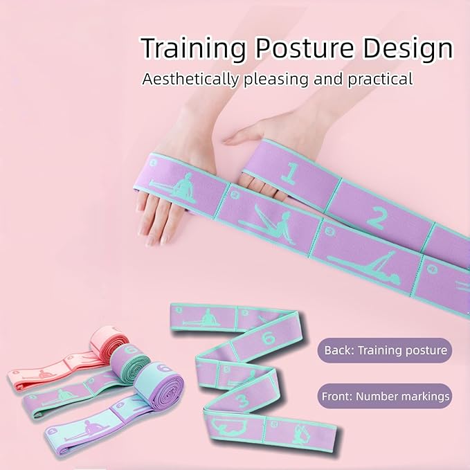 Multi-Loop Stretch Band - Yoga, Pilates, Ballet, and Physical Therapy Stretching Strap for Flexibility, Leg Stretching, and Exercise - Durable Stretching Equipment for Dance and Fitness