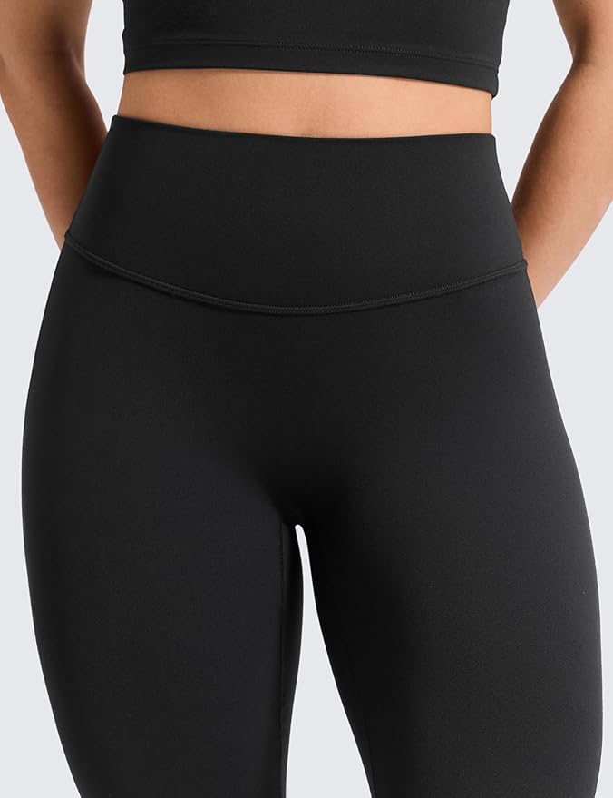 CRZ YOGA Softretch No Front Seam Flare Leggings 29"/31''/33" - High Waist Womens Yoga Pants Lounge Buttery Soft Comfy Casual