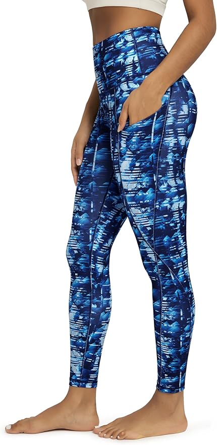 ODODOS Women's High Waisted Yoga Leggings with Pockets, Tummy Control Non See Through Workout Athletic Running Yoga Pants