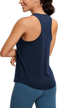 CRZ YOGA Pima Cotton Racerback Tank Tops for Women - Workout Athletic Casual Soft Scoop Neck Sleeveless Shirts