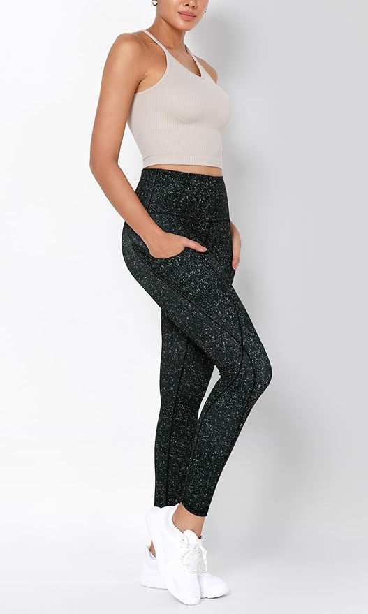 ODODOS Women's High Waisted Yoga Leggings with Pockets, Tummy Control Non See Through Workout Athletic Running Yoga Pants