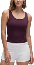 CRZ YOGA Butterluxe Double Lined Tank Tops for Women - Workout Casual Scoop Neck Racerback Crop Sleeveless Shirt