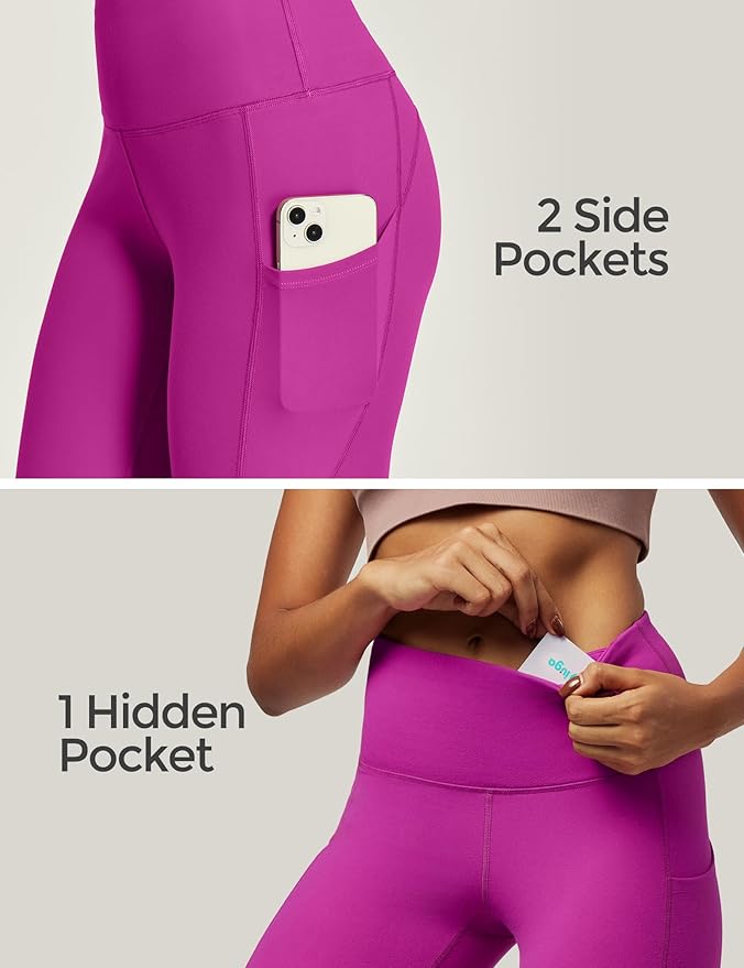 IUGA High Waist Yoga Pants with Pockets, Leggings for Women Tummy Control, Workout Leggings for Women 4 Way Stretch