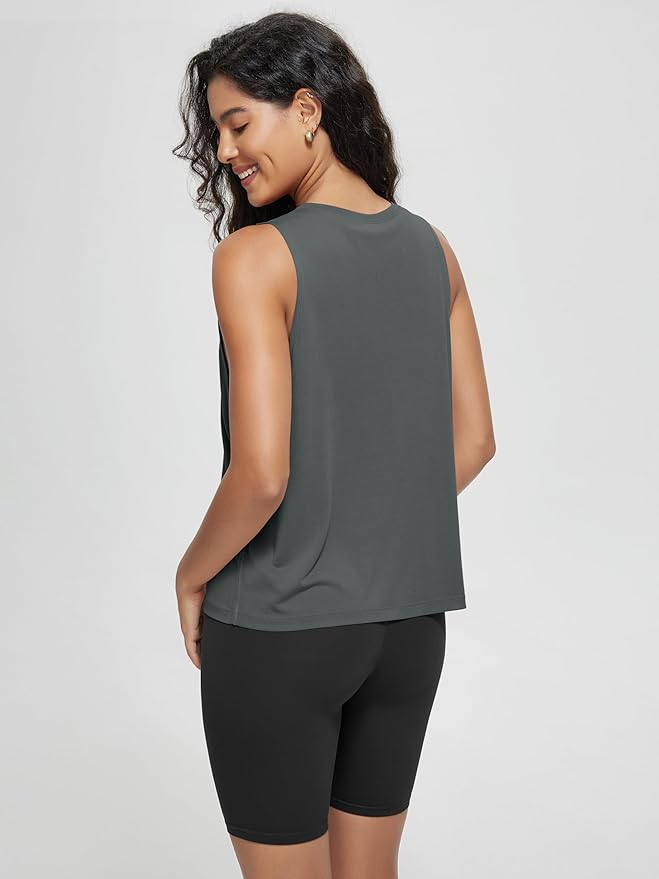 ODODOS 3-Pack Loose Tank Tops for Women Sleeveless Gym Athletic Workout Tops Yoga Shirts