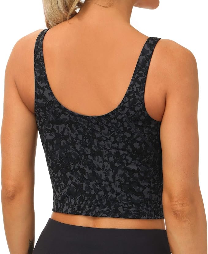 THE GYM PEOPLE Womens' Sports Bra Longline Wirefree Padded with Medium Support