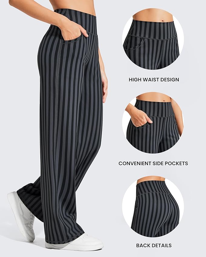 Promover Wide Leg Pants Woman Yoga Pants with Pockets Stretch Loose Casual Lounge Sweatpants Petite/Regular/Tall