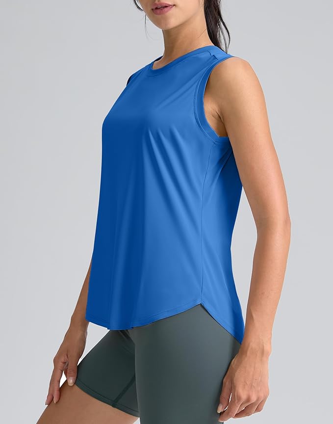 SANTINY Women's Sleeveless Workout Tops Breathable Lightweight Active Tennis Yoga Shirts Athletic Running Tank Tops for Women