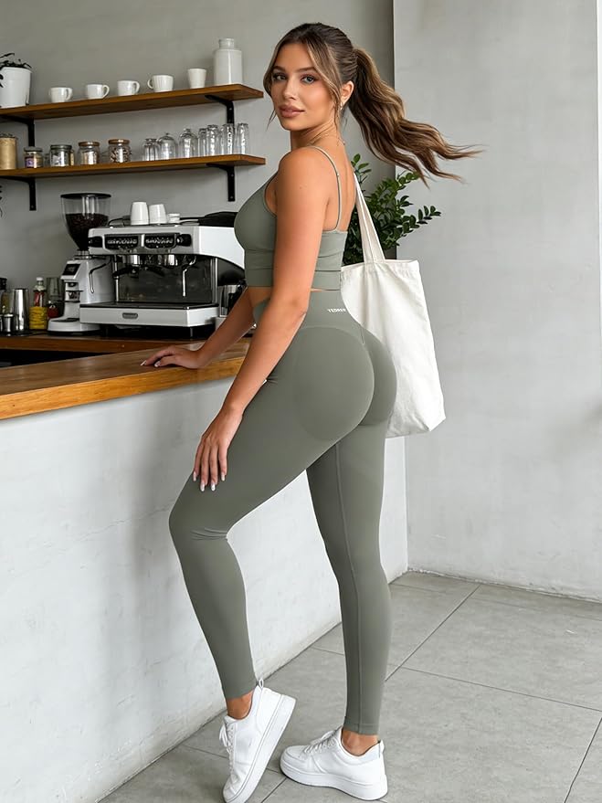 YEOREO Butt Lifting Leggings for Women Seamless Hidden Scrunch Workout Leggings 24" Baderiy Gym Yoga Booty Pants
