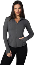 90 Degree By Reflex Full Zip Running Track Jacket Lightweight Athletic Slim Fit Jacket with Thumbholes